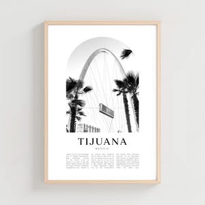 Tijuana Travel Poster, Tijuana Print, Tijuana Wall Art, Travel Print, Mexico City Art, Tijuana Gift, Mexico Decor | NA216M