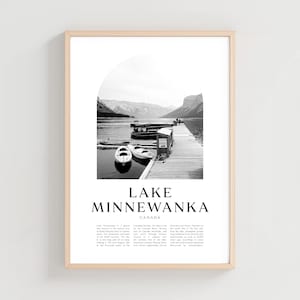 Lake Minnewanka Travel Poster, Lake Minnewanka Print, Lake Minnewanka Wall Art, Travel Print, Canada City Art, Canada Decor | NA276M