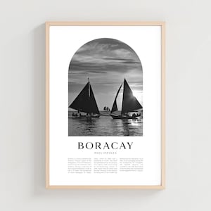 Poster di viaggio di Boracay, stampa di Boracay, arte murale di Boracay, stampa di viaggio, arte della città delle Filippine, regalo di Boracay, decorazioni delle Filippine / AS229M