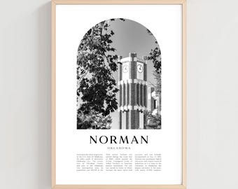 Norman Travel Poster, Norman Print, Norman Wall Art, Travel Print, Oklahoma City Art, Norman Gift, Oklahoma Decor | US225M