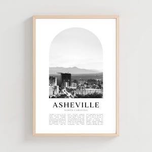 Asheville Travel Poster, Asheville Print, Asheville Art, Travel Print, North Carolina City Art, Asheville Gift, North Carolina Decor | NA63M