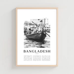 Poster di viaggio del Bangladesh, stampa del Bangladesh, arte murale del Bangladesh, stampa di viaggio, arte della città asiatica, regalo del Bangladesh, decorazione asiatica / AS09M