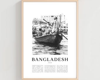 Bangladesh Travel Poster, Bangladesh Print, Bangladesh Wall Art, Travel Print, Asia City Art, Bangladesh Gift, Asia Decor | AS09M