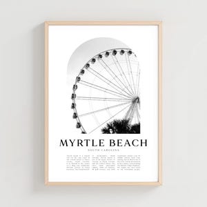 Myrtle Beach Travel Poster, Myrtle Beach Print, Myrtle Beach Wall Art, Travel Print, South Carolina City Art, Myrtle Beach Gift | NA361M