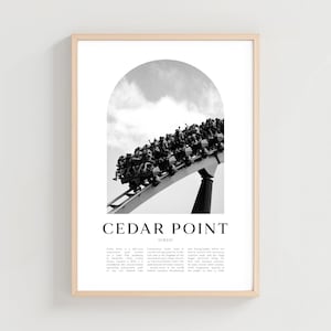Cedar Point reisposter, Cedar Point print, Cedar Point muurkunst, reizen print, Ohio City Art, Cedar Point cadeau, decor Ohio | NA386M