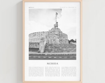 Merida Reiseplakat, Merida Vintage Druck, Merida Wandkunst, Mexiko Retro Stadt Kunst, Merida Geschenk, Mexiko Boho Dekor | NA200