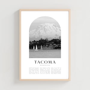 Tacoma Travel Poster, Tacoma Print, Tacoma Wall Art, Travel Print, Washington City Art, Tacoma Gift, Washington Decor | US107M