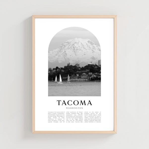 Tacoma Travel Poster, Tacoma Print, Tacoma Wall Art, Travel Print, Washington City Art, Tacoma Gift, Washington Decor | US107M