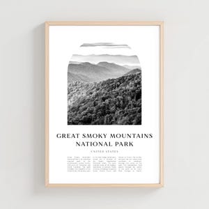 Great Smoky Mountains National Park Reiseplakat, Great Smoky Print, Great Smoky Wandkunst, USA Stadt Kunst, Great Smoky Geschenk | NA133M