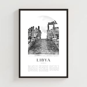 Libya Travel Poster, Libya Print, Libya Wall Art, Travel Print, Africa City Art, Libya Gift, Africa Decor | AF62M