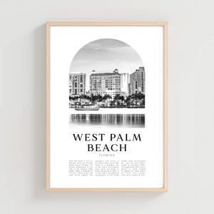 West Palm Beach Travel Poster, West Palm Beach Print, West Palm Beach Wall Art, Travel Print, Florida City Art,West Palm Beach Gift | US280M