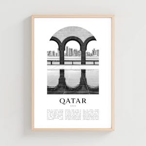 Qatar Travel Poster, Qatar Print, Qatar Wall Art, Travel Print, Asia City Art, Qatar Gift, Asia Decor | AS136M
