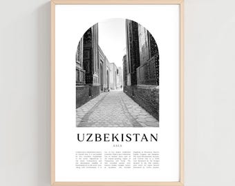 Uzbekistan Travel Poster, Uzbekistan Print, Uzbekistan Wall Art, Travel Print, Asia City Art, Uzbekistan Gift, Asia Decor | AS205M