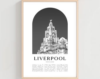 Liverpool Travel Poster, Liverpool Print, Liverpool Wall Art, Travel Print, England City Art, Liverpool Gift, England Decor | EU202M