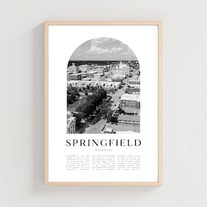 Springfield Travel Poster, Springfield Print, Springfield Wall Art, Travel Print, Missouri City Art, Springfield Gift | US148M