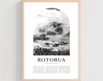 Rotorua Reise Poster, Rotorua Druck, Rotorua Wandkunst, Reisedruck, Neuseeland Stadt Kunst, Rotorua Geschenk, Neuseeland Dekor | KN43M
