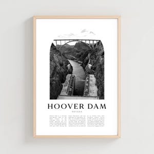 Hoover Dam Travel Poster, Hoover Dam Print, Hoover Dam Wall Art, Travel Print, Nevada City Art, Hoover Dam Gift, Nevada Decor | NA420M