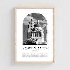 Fort Wayne Travel Poster, Fort Wayne Print, Fort Wayne Wall Art, Travel Print, Indiana City Art, Fort Wayne Gift, Indiana Decor | US76M