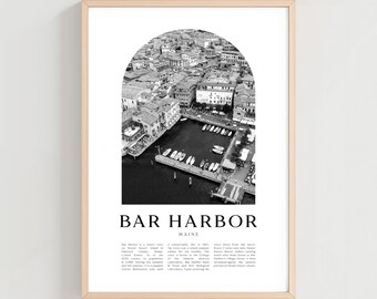 Bar Harbor Travel Poster, Bar Harbor Print, Bar Harbor Wall Art, Travel Print, Maine City Art, Bar Harbor Gift, Maine Decor | NA334M