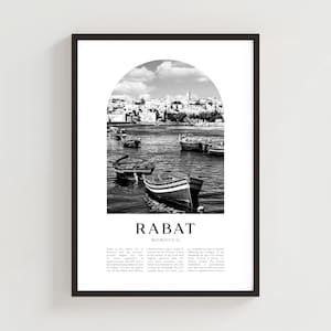 Rabat Travel Poster, Rabat Print, Rabat Wall Art, Travel Print, Morocco City Art, Rabat Gift, Morocco Decor | AF77M
