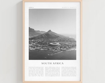 South Africa Travel Poster, South Africa Vintage Print, South Africa Wall Art, Africa Retro City Art, South Africa Gift | AF106
