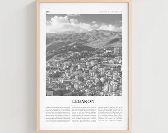 Lebanon Travel Poster, Lebanon Vintage Print, Lebanon Wall Art, Asia Retro City Art, Lebanon Gift, Asia Boho Decor | AS104