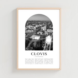 Plakat podróżniczy Clovis, wydruk Clovis, sztuka ścienna Clovis, wydruk podróżniczy, sztuka miejska Kalifornii, prezent Clovis, wystrój Kalifornii | US296M