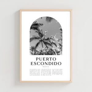 Puerto Escondido Travel Poster, Puerto Escondido Print, Puerto Escondido Wall Art, Travel Print, Mexico City Art, Mexico Decor | NA214M