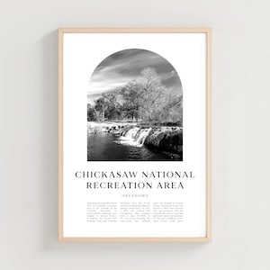 Chickasaw National Recreation Area Travel Poster, Chickasaw National Recreation Area Print, Chickasaw Area Wall Art, Travel Print | NA396M