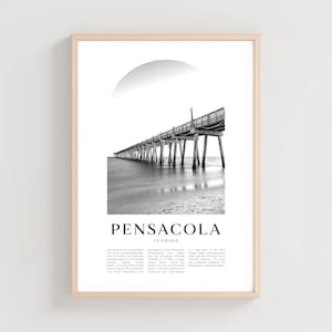 Pensacola Travel Poster, Pensacola Print, Pensacola Wall Art, Travel Print, Florida City Art, Pensacola Gift, Florida Decor | NA362M
