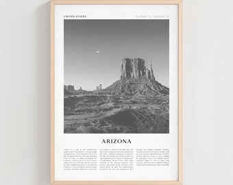 Arizona Travel Poster, Arizona Vintage Print, Arizona Wall Art, United States Retro City Art, Arizona Gift, United States Boho Decor | NA85