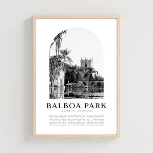 Balboa Park Travel Poster, Balboa Print, Balboa Wall Art, Travel Print, San Diego, California City Art, San Diego, California Decor | NA66M