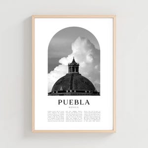 Puebla Travel Poster, Puebla Print, Puebla Wall Art, Travel Print, Mexico City Art, Puebla Gift, Mexico Decor | NA217M