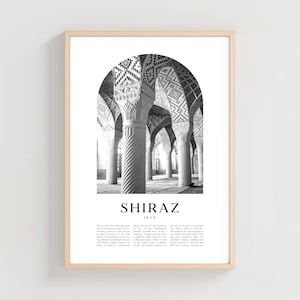 Shiraz Travel Poster, Shiraz Print, Shiraz Wall Art, Travel Print, Iran City Art, Shiraz Gift, Iran Decor | AS60M