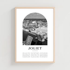 Joliet Travel Poster, Joliet Print, Joliet Wall Art, Travel Print, Illinois City Art, Joliet Gift, Illinois Decor | US169M
