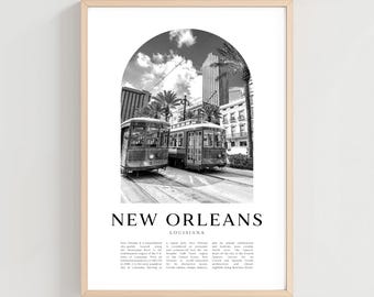 Póster de viaje de Nueva Orleans, Impresión de Nueva Orleans, Arte de Nueva Orleans, Impresión de viaje, Arte urbano de Luisiana, Regalo de Nueva Orleans, Decoración de Luisiana / NA12M