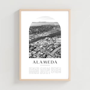 Alameda Travel Poster, Alameda Print, Alameda Wall Art, Travel Print, California City Art, Alameda Gift, California Decor | US435M