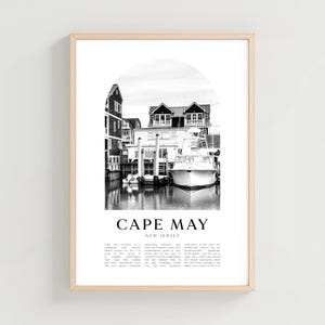 Cape May Travel Poster, Cape May Print, Cape May Wall Art, Travel Print, New Jersey City Art, Cape May Gift, New Jersey Decor | NA296M