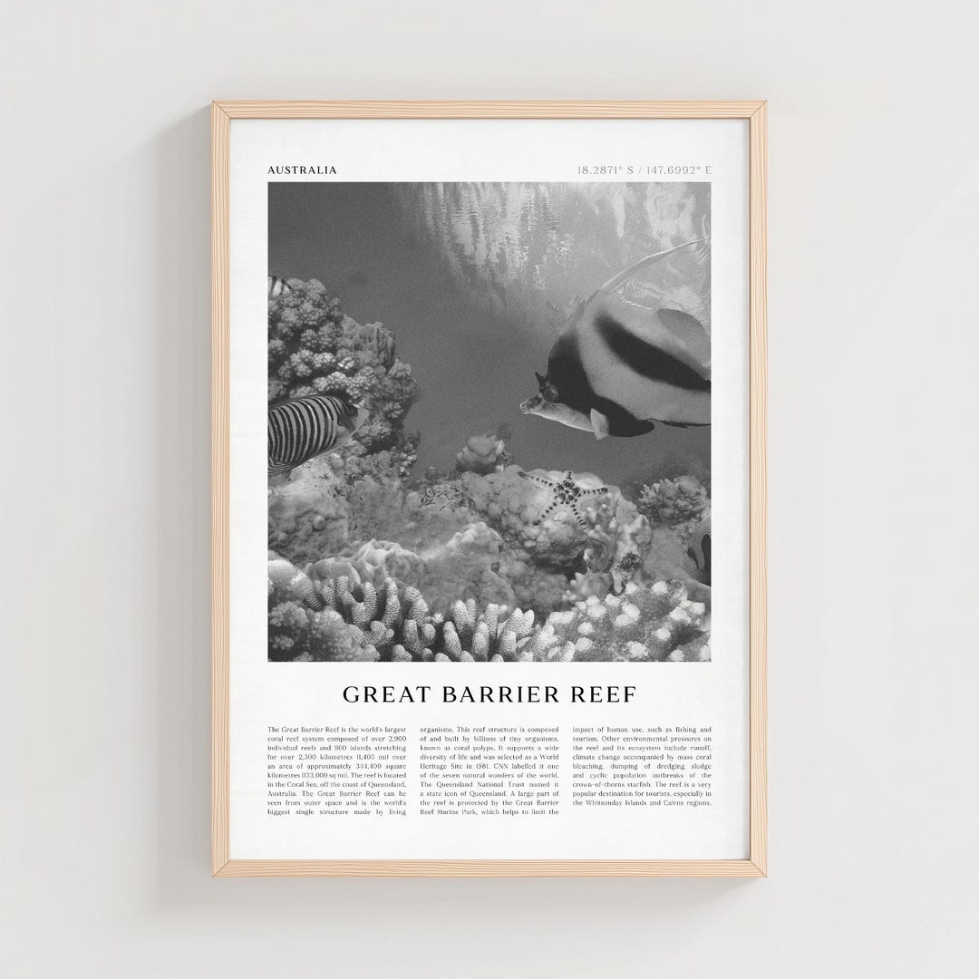 Great Barrier Reef Travel Poster, Great Barrier Vintag…