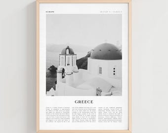 Greece Travel Poster, Greece Vintage Print, Greece Wall Art, Europe Retro City Art, Greece Gift, Europe Boho Decor | EU47