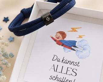 Engraved bracelet - Name bracelet - Sailing rope bracelet - Gift - First day of school - Baptism - First Communion - Confirmation