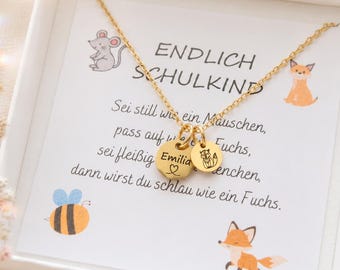 Schoolchild necklace - Schoolchild necklace - Back to school gift - Personalized necklace - School cone idea