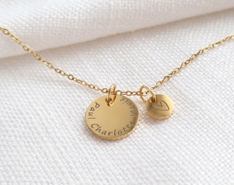 Collana personalizzata con incisione del nome, acciaio inossidabile in argento o placcato oro 18 carati, regalo per la festa della mamma, regalo di Natale personalizzato