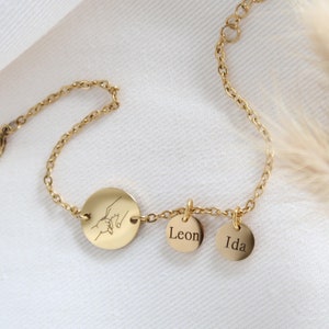 Personalized bracelet with engraving - stainless steel in silver, rose or gold - gift for mom, girlfriend, birth