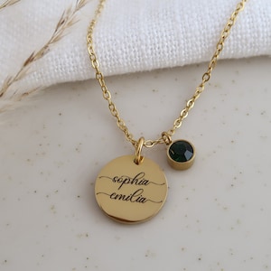 Personalized name necklace - birthstone necklace - necklace in gold, silver or rose - personalized gift for mom