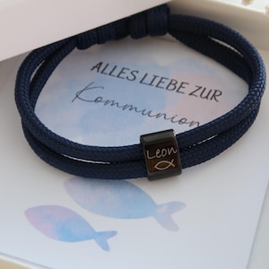 Bracelet with engraving - name bracelet - sailing rope bracelet - gift - baptism - communion - confirmation