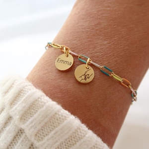 Bracelet with engraving - name bracelet - personalized bracelet enamel - gift for best friend - gift for mom