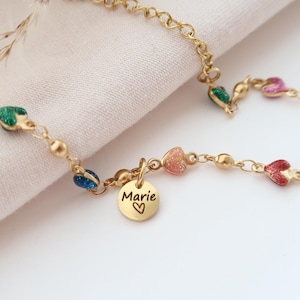 Bracelet with engraving - name bracelet - personalized bracelet enamel - gift for best friend - gift for mom