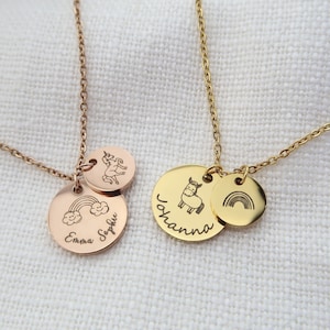 Personalized necklace with name engraving, stainless steel in silver or 18K gold plated, personalized Christmas gift