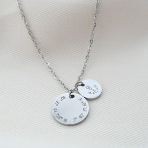 Collier personnalisé avec gravure de nom, acier inoxydable en argent ou plaqué or 18 carats, cadeau de Noël personnalisé image 1